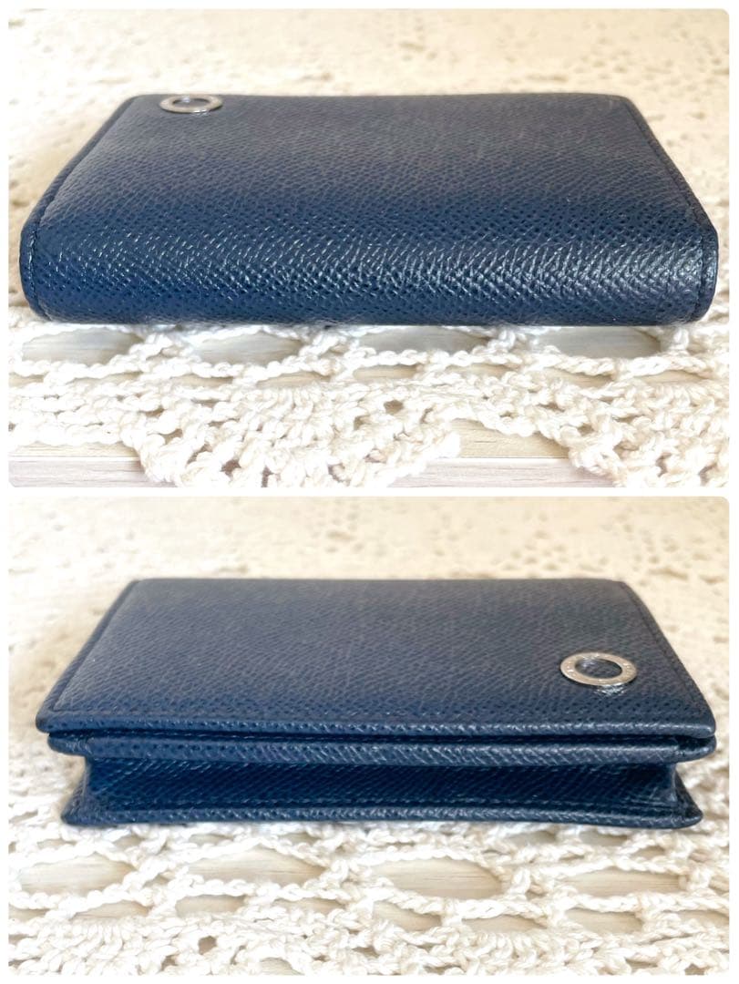 極美品　BVLGARI ブルガリ.マン　ネイビー カードホルダー　RFID搭載