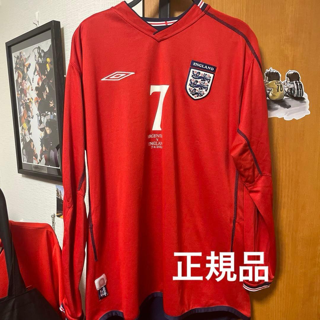 イングランド2002 W杯 長袖 ベッカム＃7アルゼンチン戦マッチデイ入り