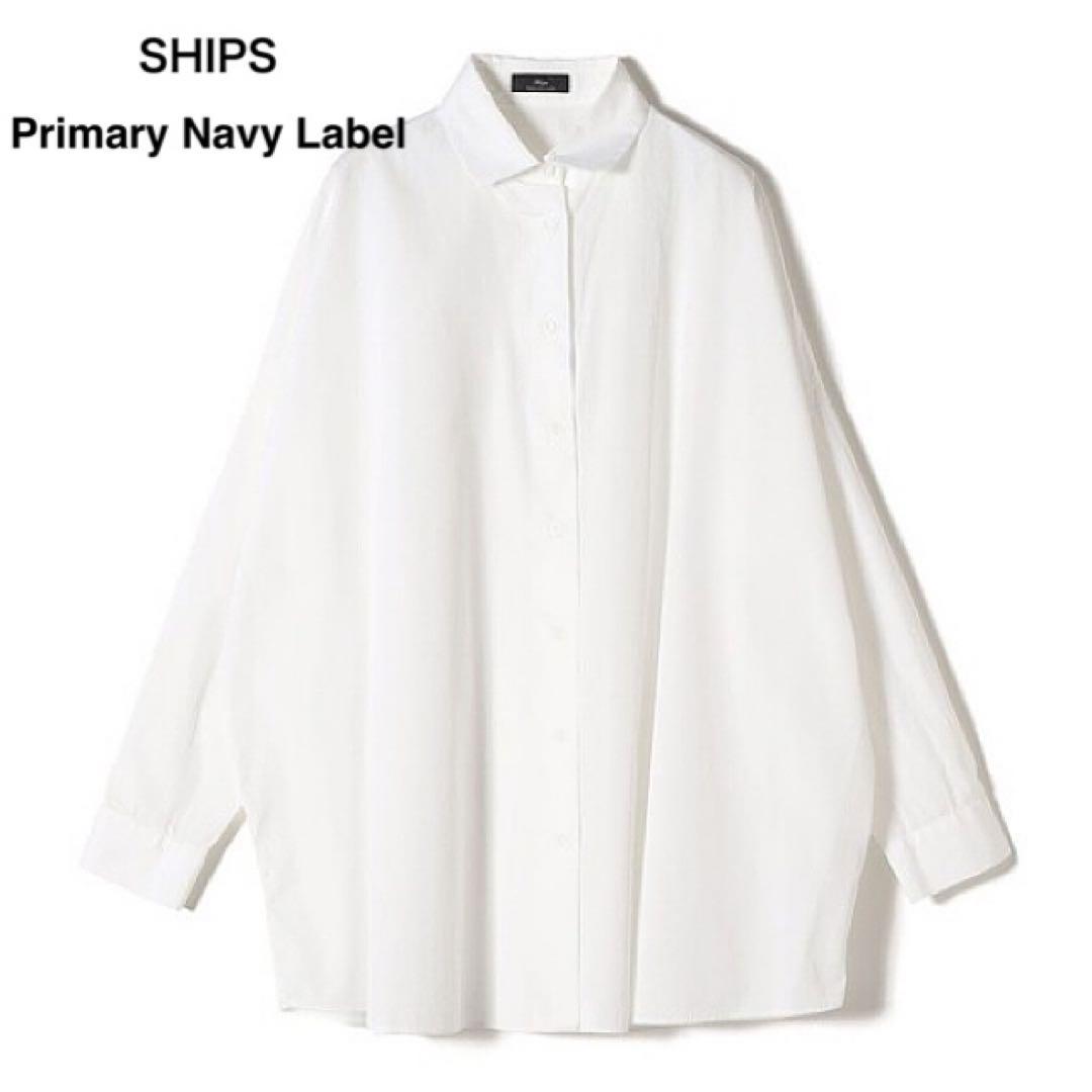 新品SHIPS Primary Navy Labelコットンビッグワイズシャツ