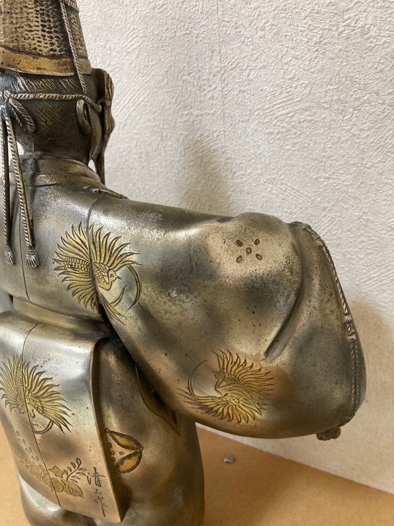 翁置物 金工師清山作 重さ4.2kg高さ32cm