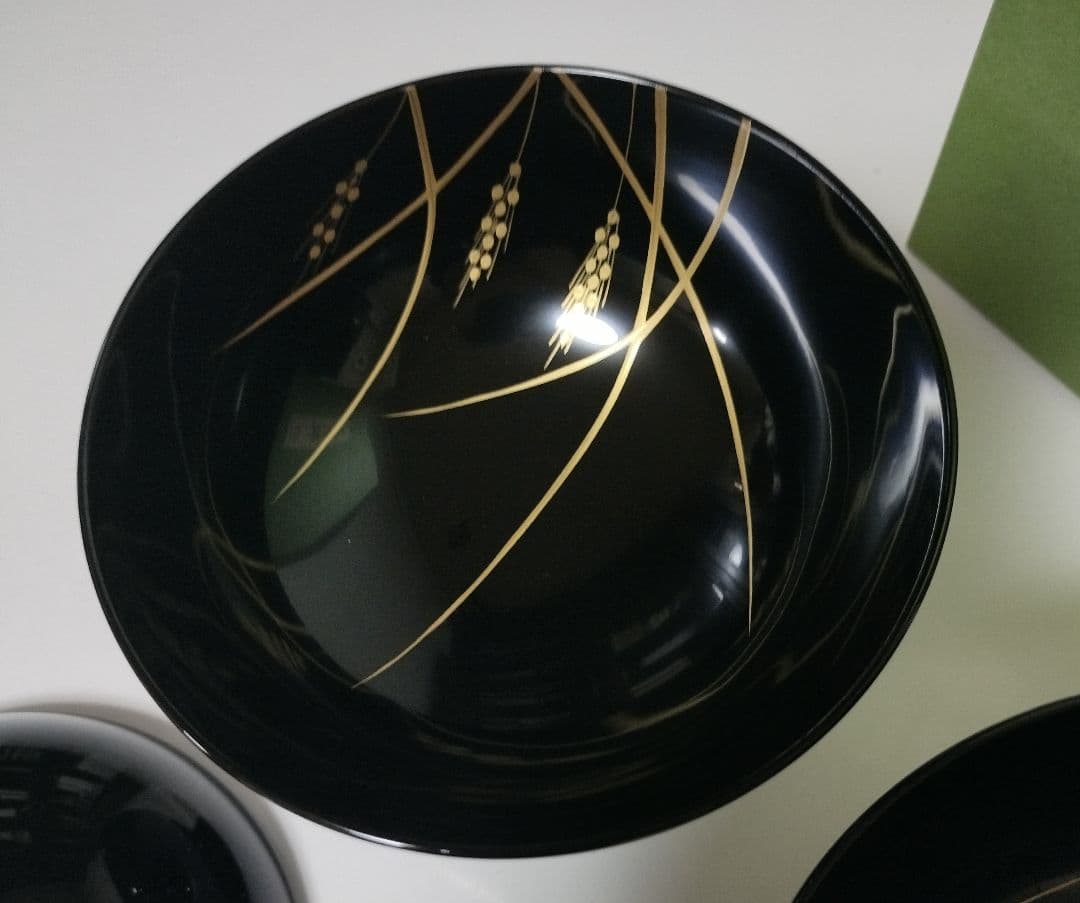 京都　平安象彦　稲穂蒔絵　吸物椀　2客