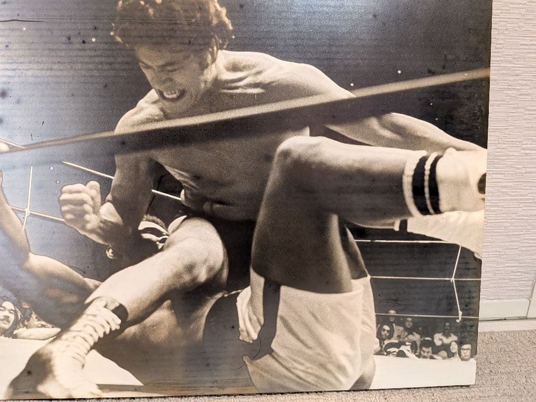 プロレス　アントニオ猪木VSモハメド・アリ 世紀の一戦　モノクロポスターパネル