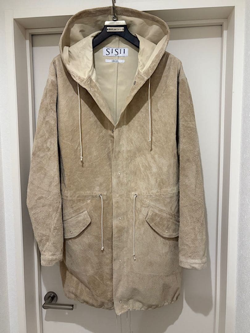 良品SISIIシシ23FW定価12万円レザースノーパーカーコートL