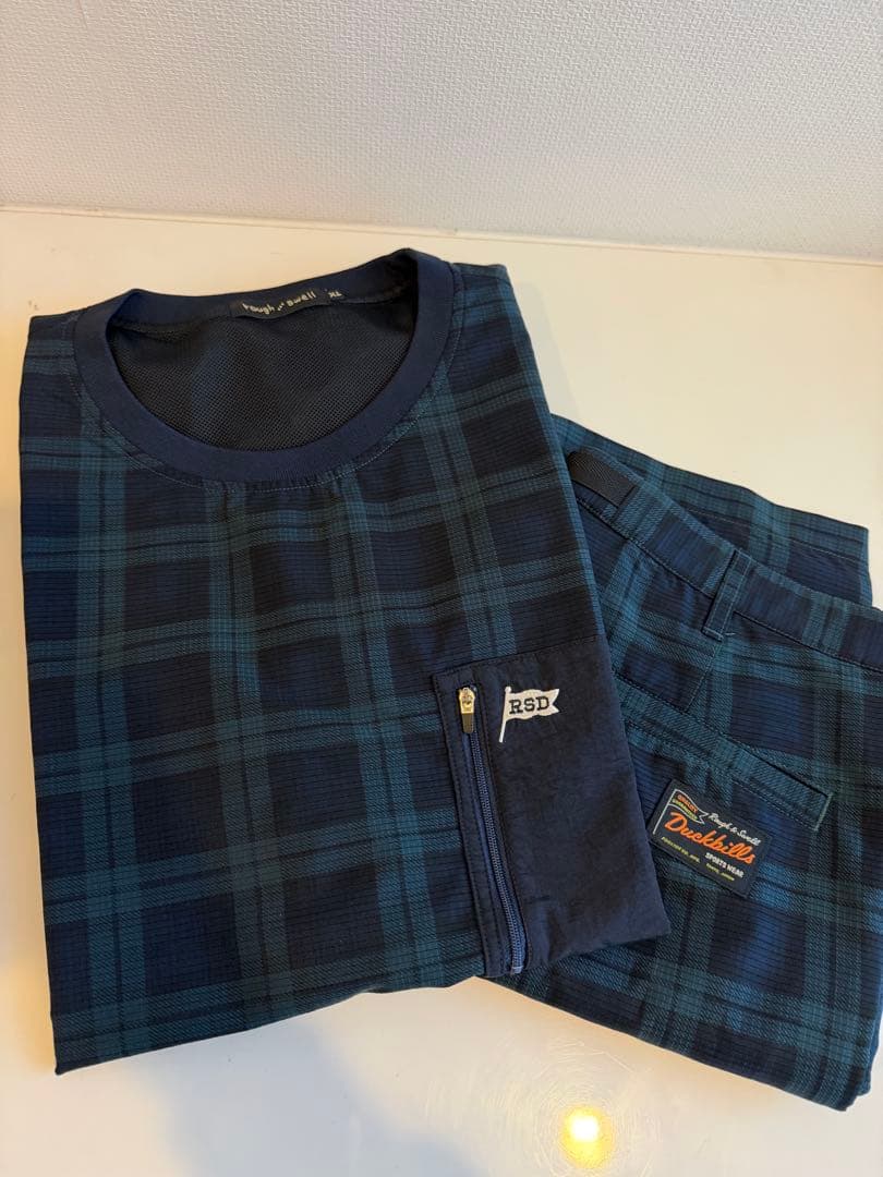 rough&swellチェック柄ノースリーブベスト、ハーフパンツセット