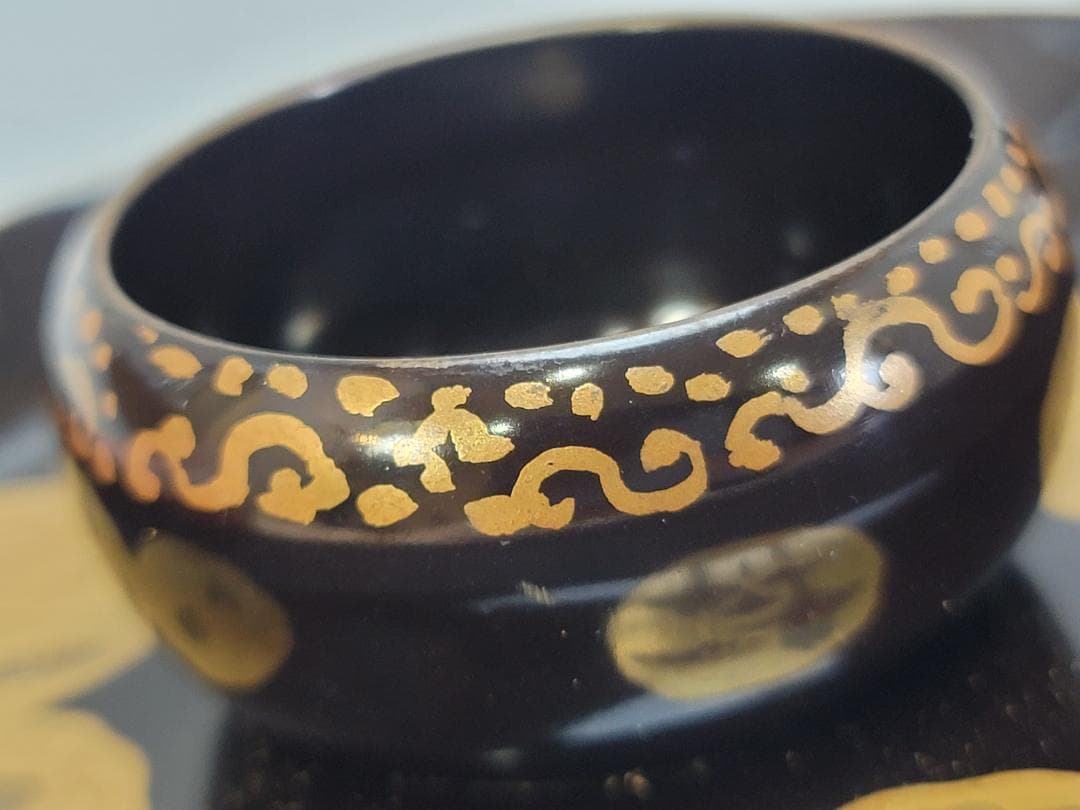 煎茶 時代 蒔絵 碗台 一対