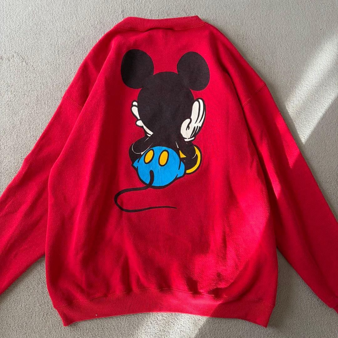 古着 90年代 ミッキーマウス おすわり　キャラクタースウェットトレーナー