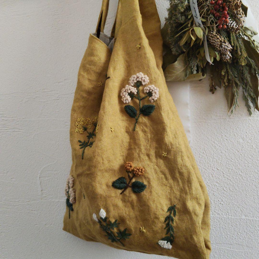 【ちゃちゃ子様オーダー専用ページ】リネン刺繍　クッションカバー　エコバッグ