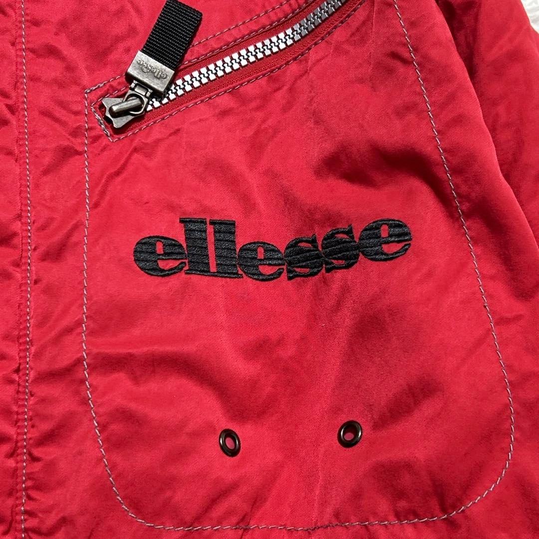 【2277】ellesse エレッセ　スキーウェア　ビッグプリント　イーグル　赤