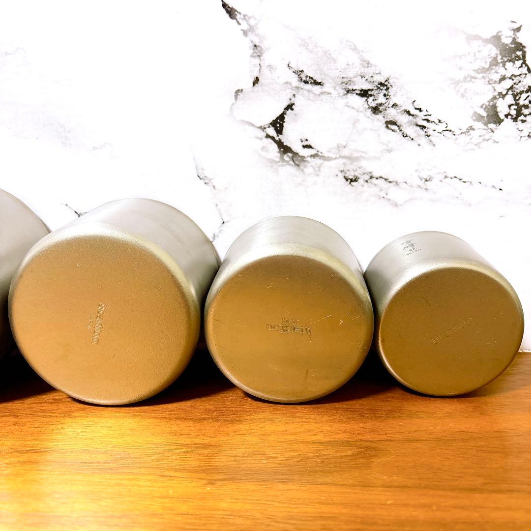 希少 廃盤品  peakスタッキングチタンマグ 雪峰 セット売り