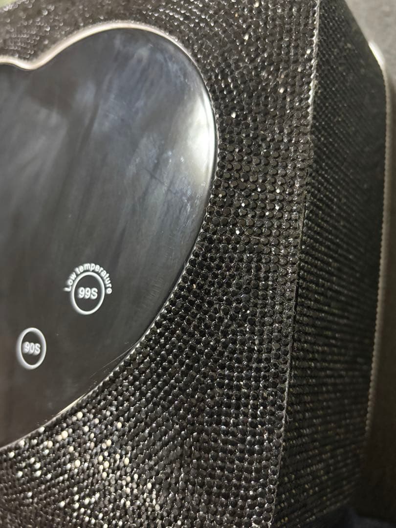 新品未使用 スパークリングブラックラインストーン付きUVレジンジェルネイルライト