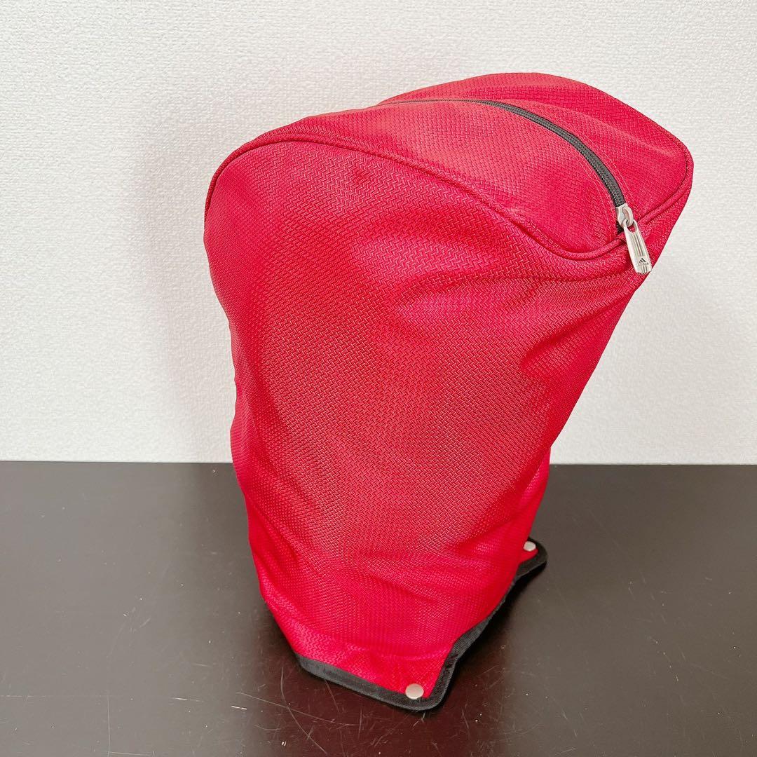 アディダス ゴルフ キャディバッグ 9型 6分割 レッド ブラック フードカバー