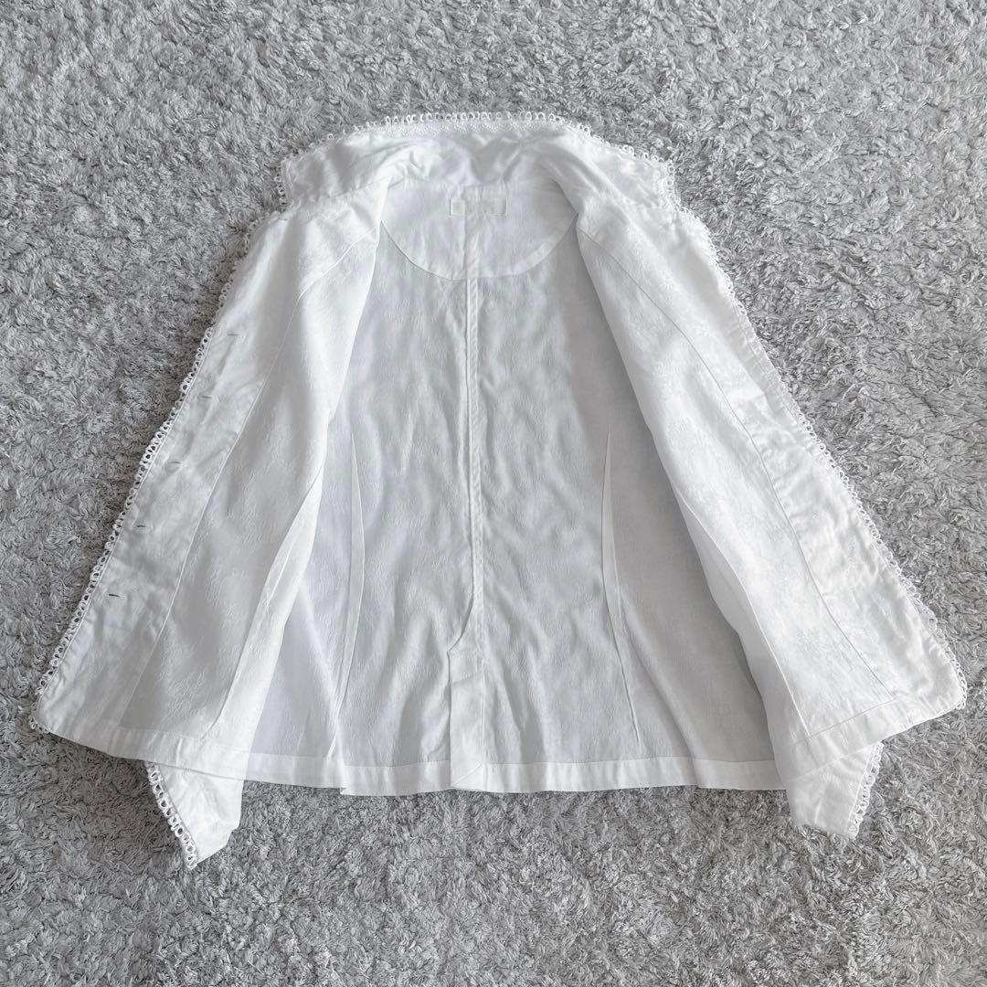 希少【ピコレース×ジャガード（花柄刺繍）】MIYACOミヤコ／シャツジャケット