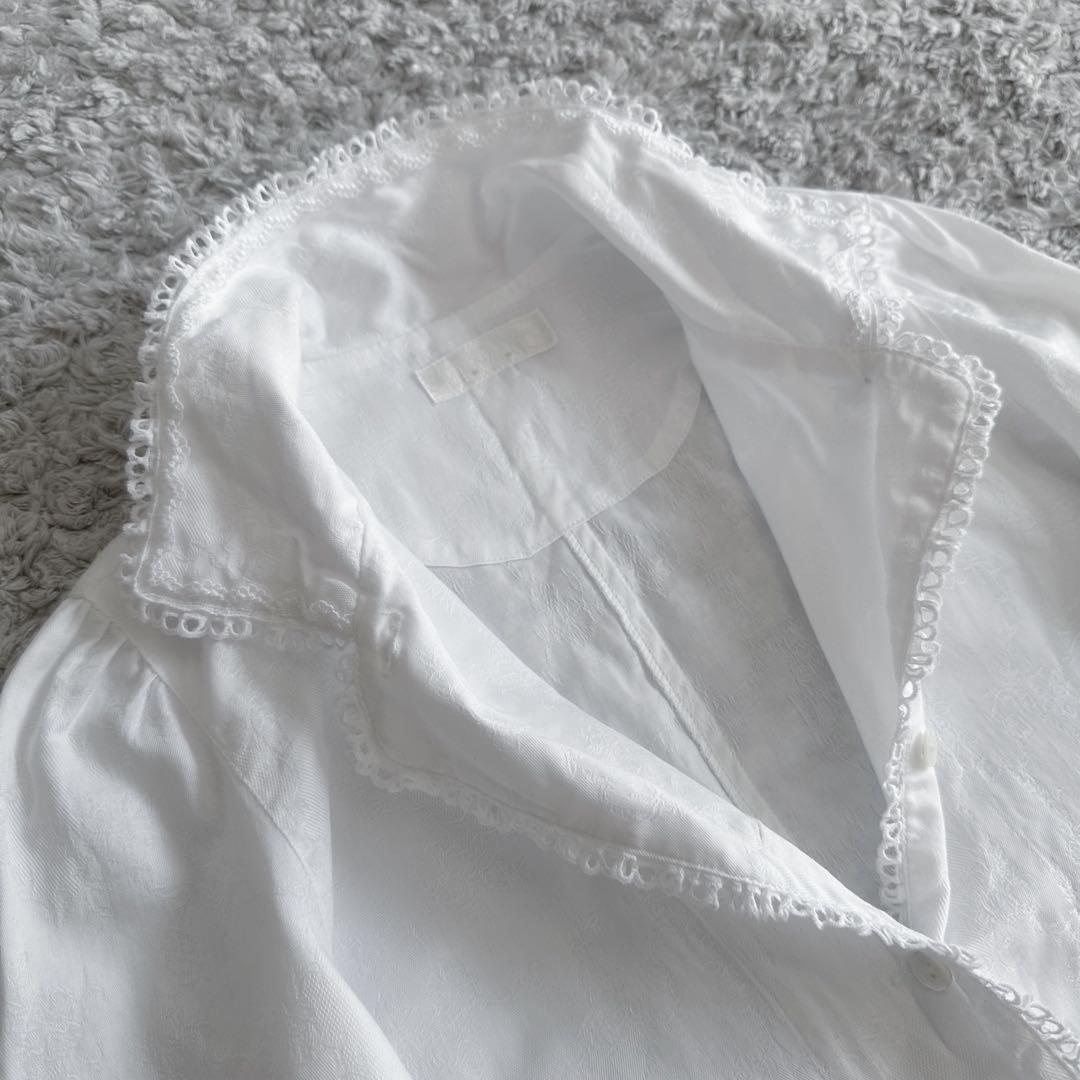 希少【ピコレース×ジャガード（花柄刺繍）】MIYACOミヤコ／シャツジャケット