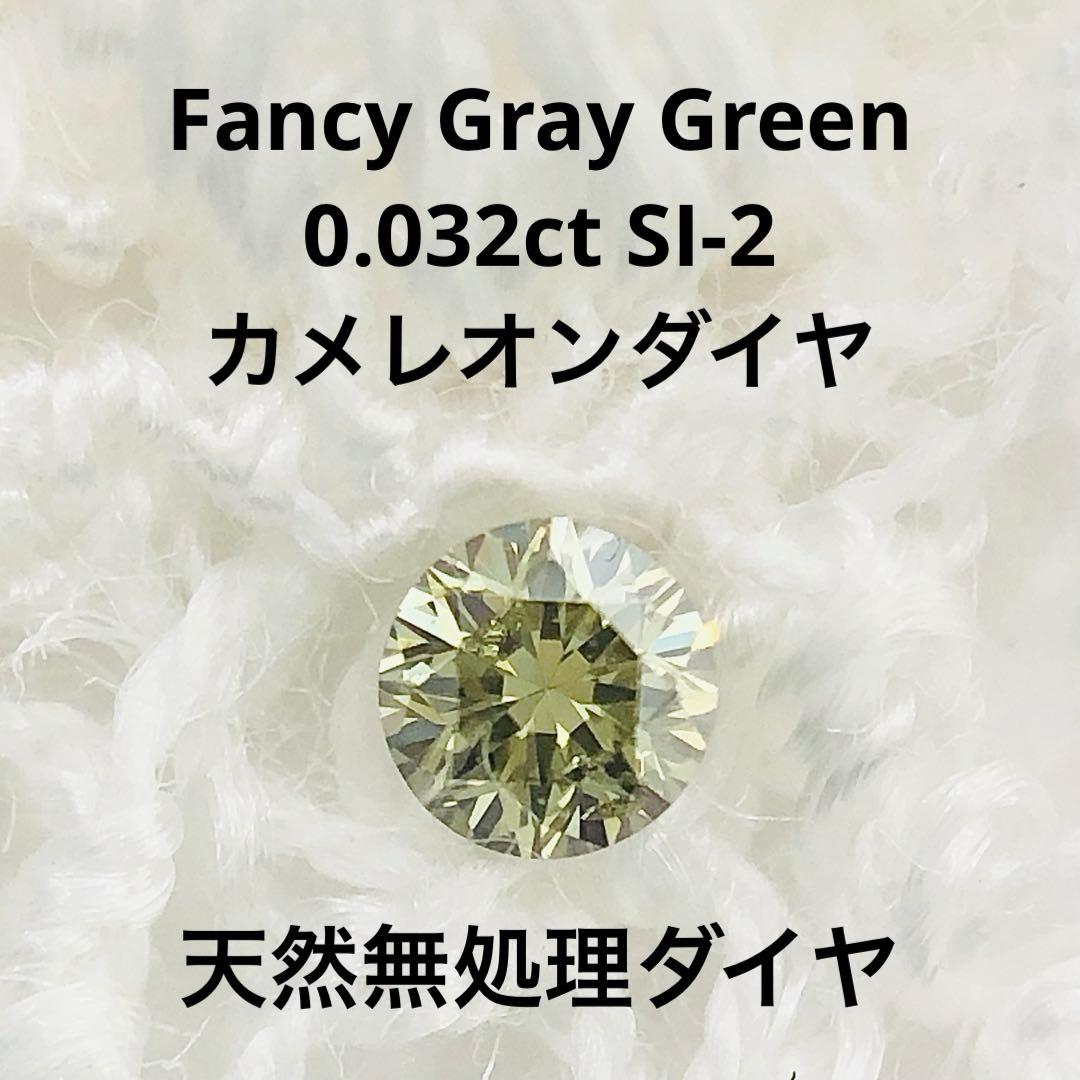 0.032ct Fancy Gray Green SI-2 カメレオンダイヤ