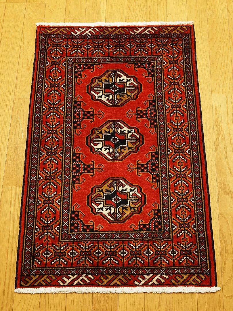 【gaogaoさま専用】ペルシャ絨毯トルクメン　トライバル　イラン手織り(15)