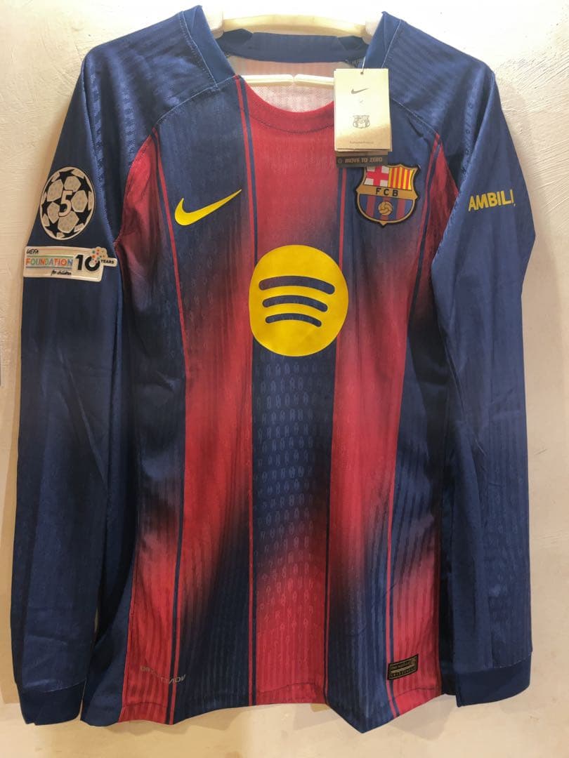 新品タグ付き　ラフィーニャ　バルセロナ　ユニフォーム　長袖