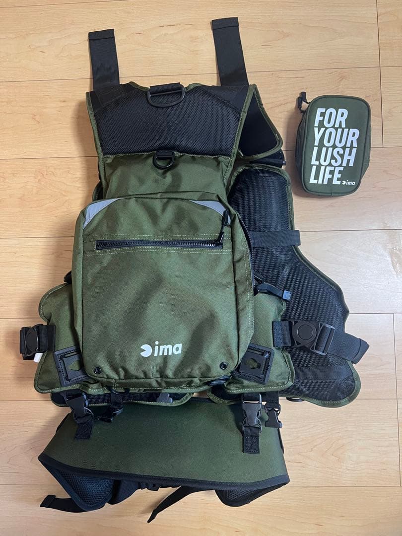 ima フィッシングベスト オリーブグリーン