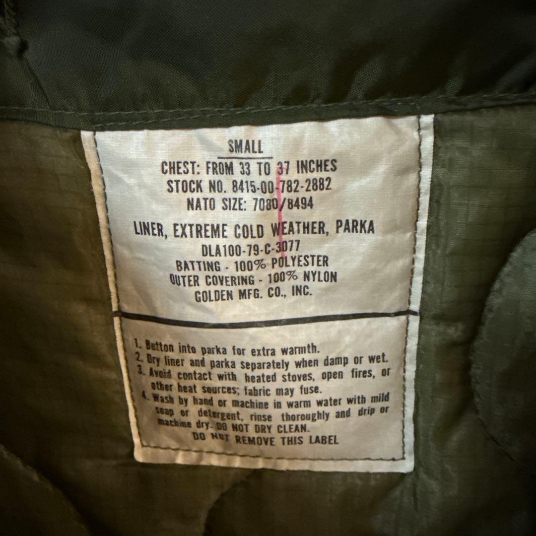 70's デッドストック をワンウォッシュS m-65 ライナー 米軍実物