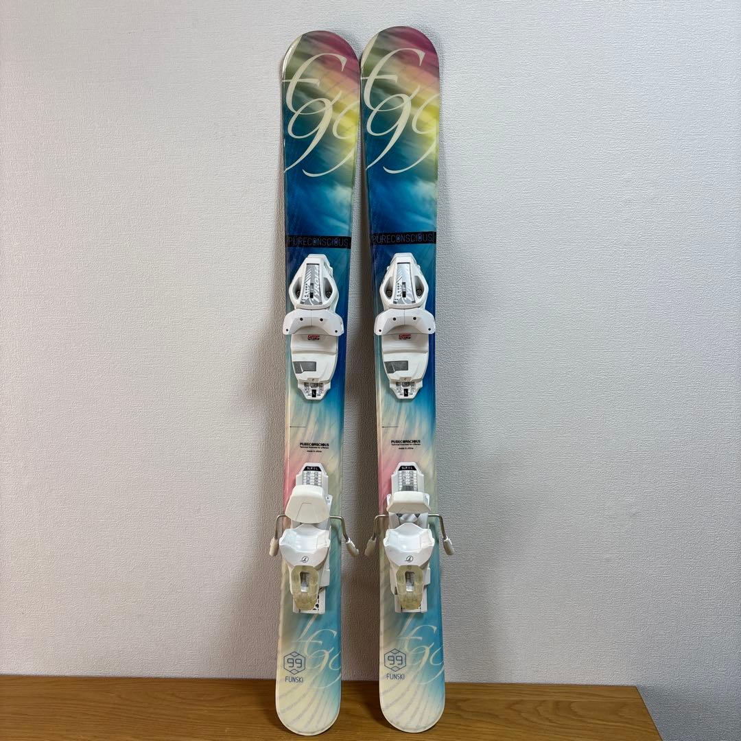 ピュアコンシャス　99cm レディースファンスキー　ショートスキー板　工具不要