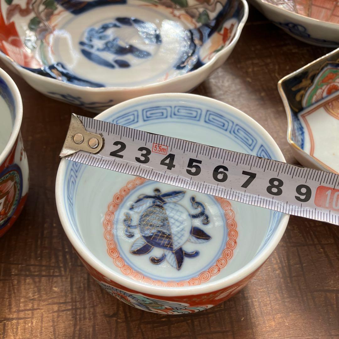 アンティーク　古伊万里　骨董　和食器 手描き色絵 6点セット