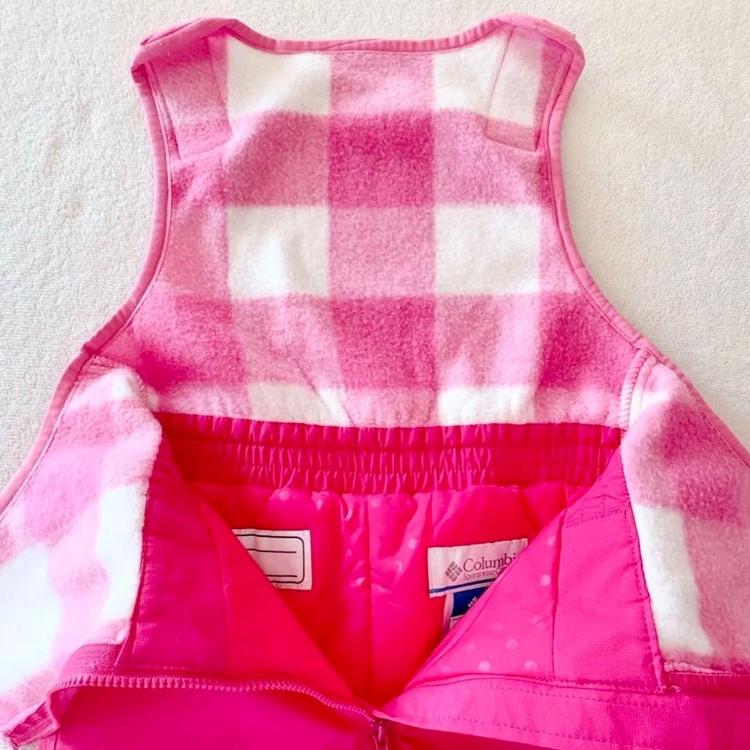 極美品　100 スノーウェア　防寒　上下 ピンク 女の子 キッズ　コロンビア