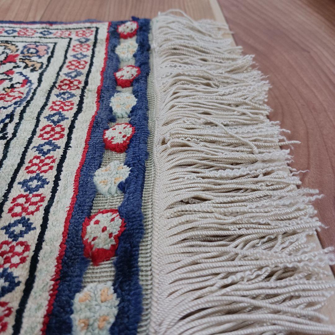 Y2756 トルコ絨毯 カイセリ シルク100% 手織り 135×91㎝