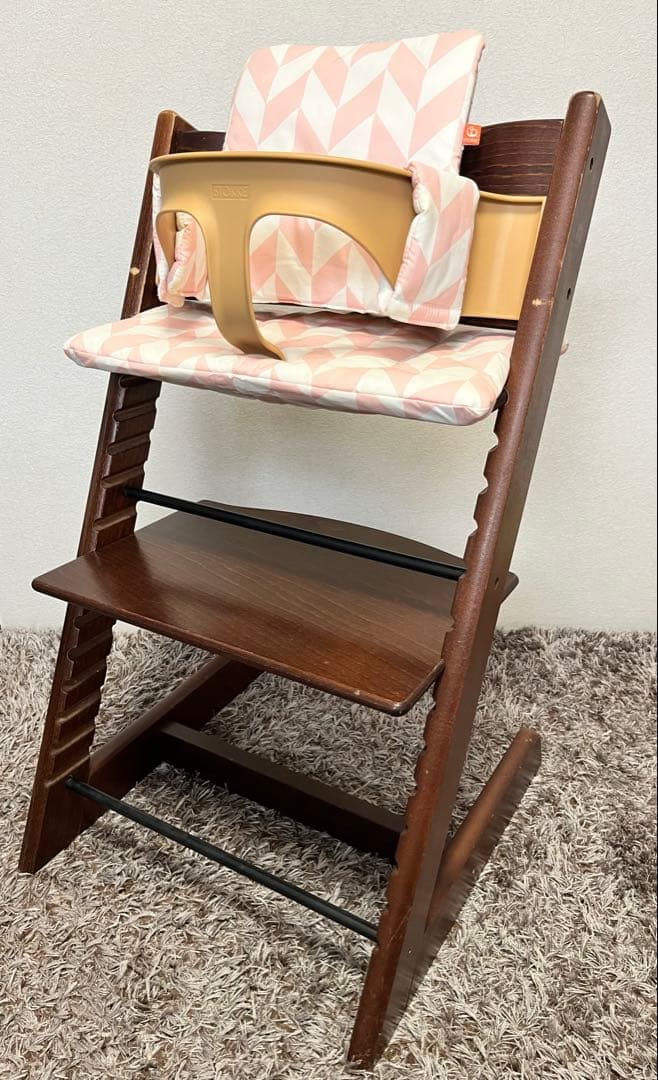 送料無料 ベビーガード付き ストッケ トリップトラップ ブラウン