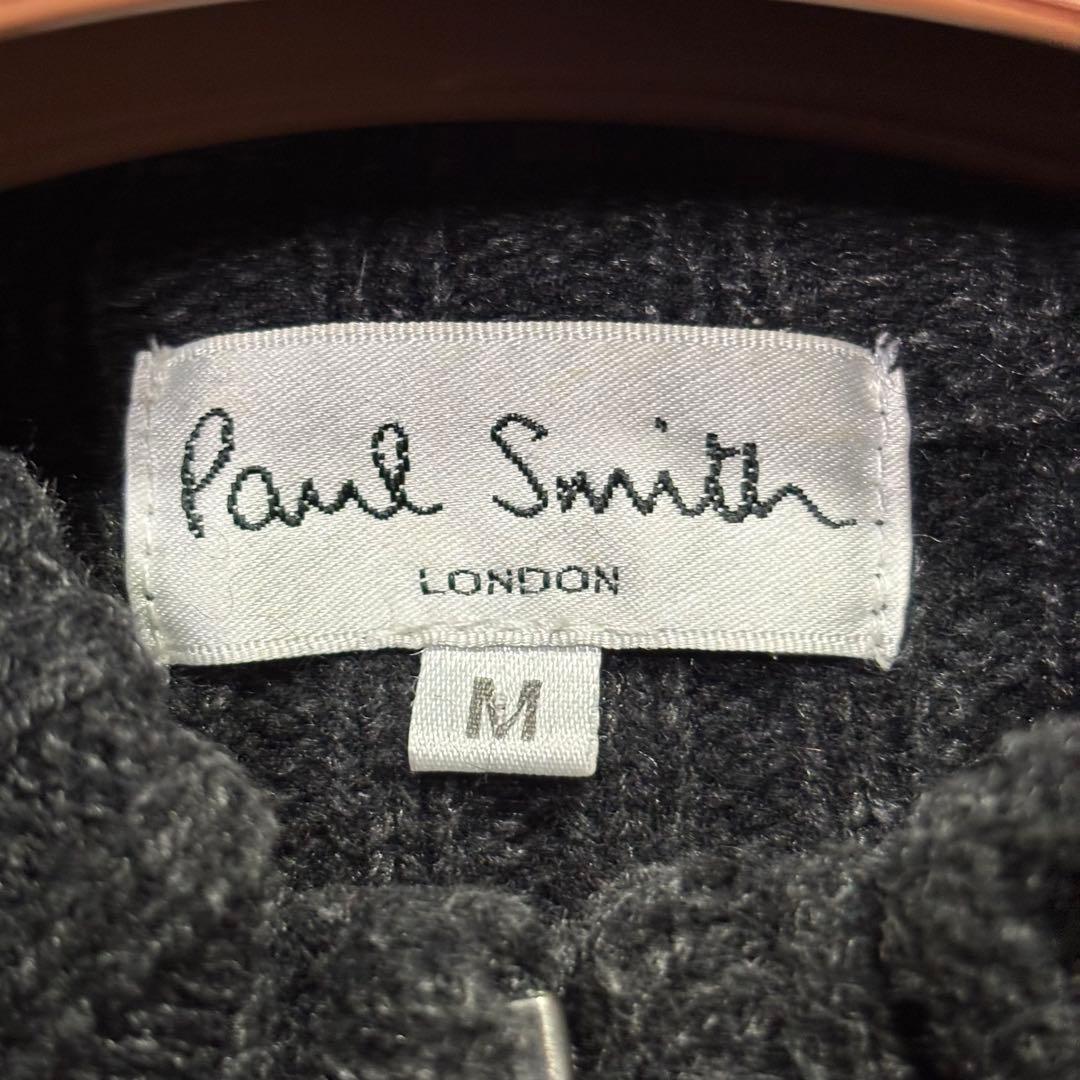 美品　ポールスミス　ドライバーズニット　四者混　ダブルファスナー　カシミヤ　黒