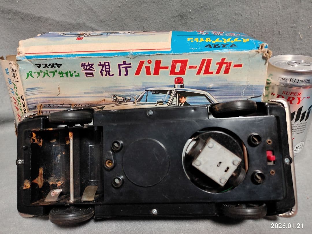 昭和レトロ1960年代 マスダヤ パプパプサイレン警視庁パトロールカー ブリキ