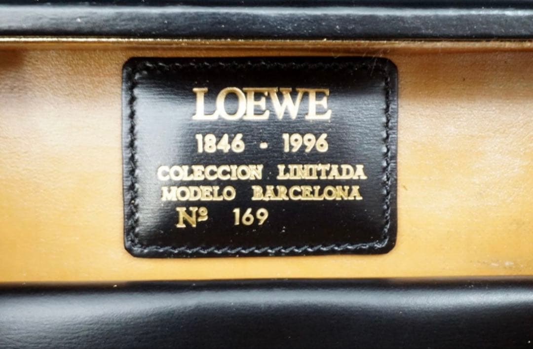 ロエベ　フォーマル　ハンドバッグ　レザー　アナグラム