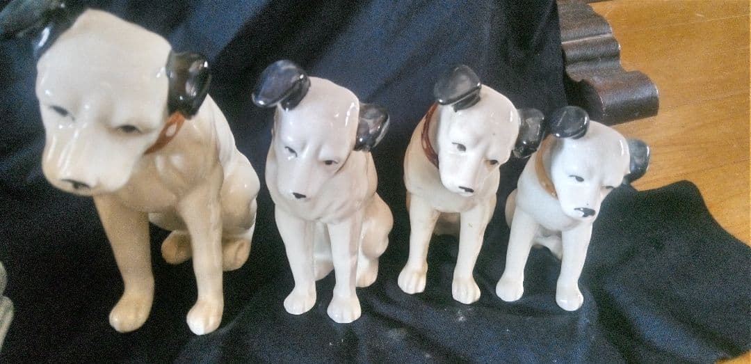 Victor ビクター 犬 ニッパー 陶器製 12体 セット 当時置物