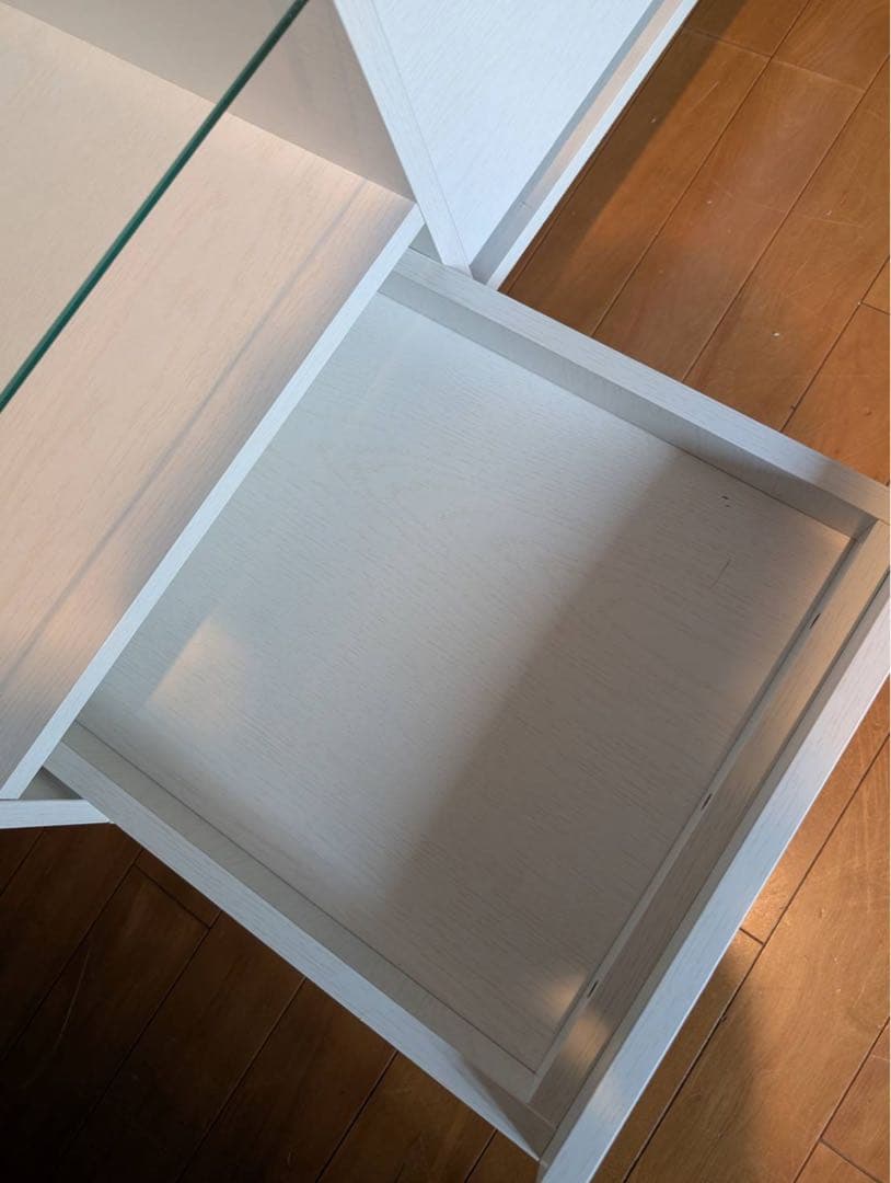 ■送料込■LOWYA ドレッサー ローテーブル ホワイト 鏡 化粧台 センター