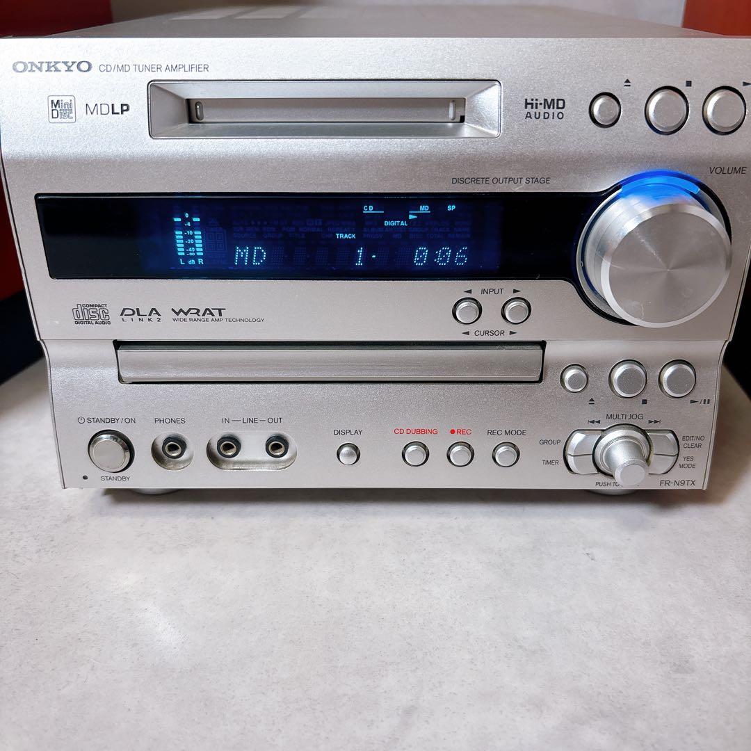 【稼働品】ONKYO CD/MDコンポ FR-N9TX D-N9TX　リモコン付