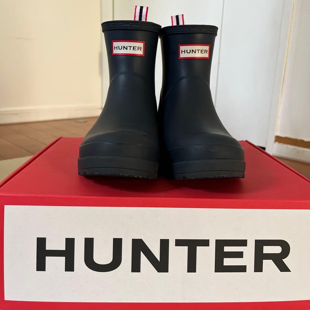 HUNTER ネイビー ショートブーツ