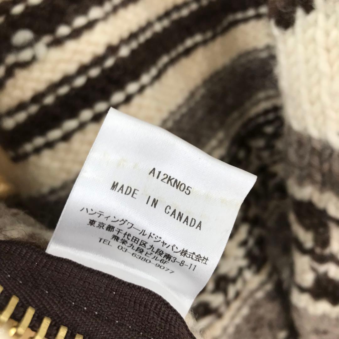 ハンティングワールド　カウチンセーター　M　ウール100　カナダ製