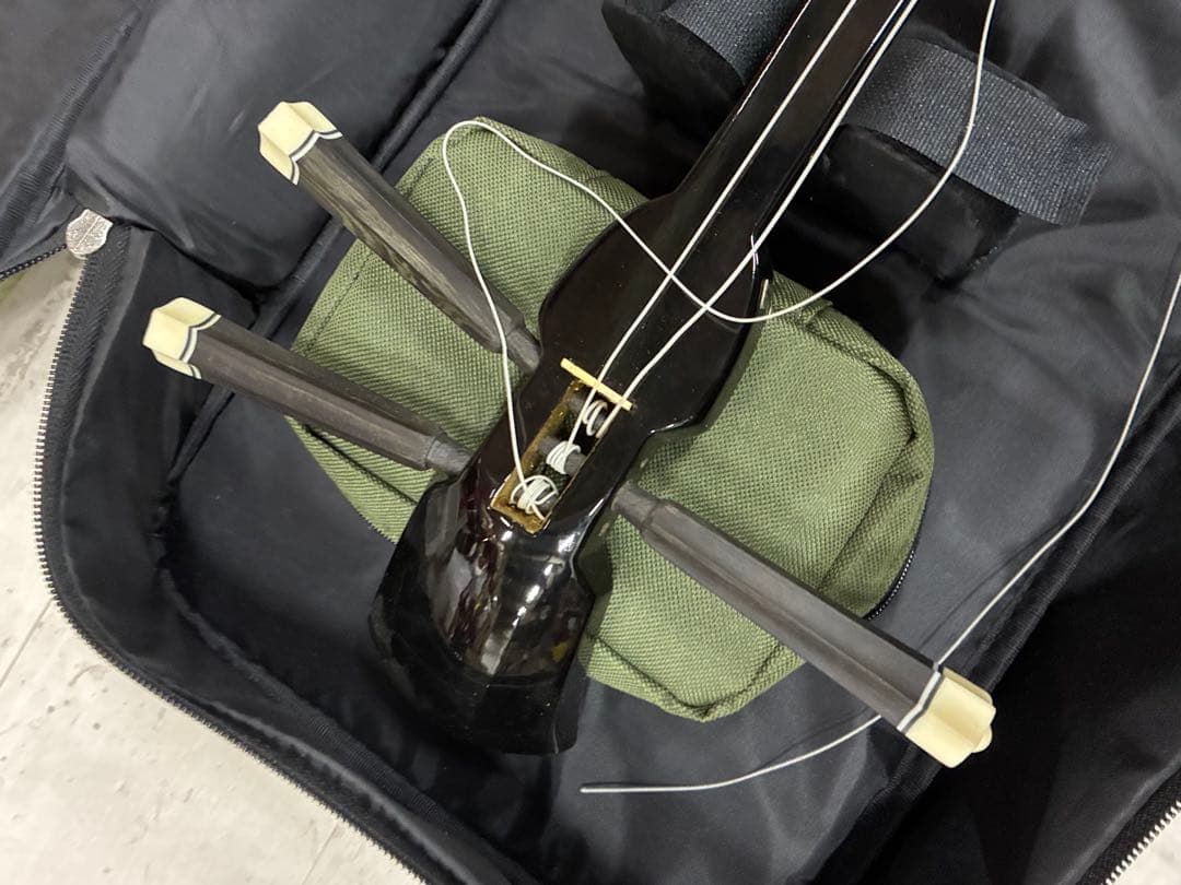 B0105）沖縄三線 蛇三線 人工皮 蛇柄 三味線 和楽器 ソフトケース付き