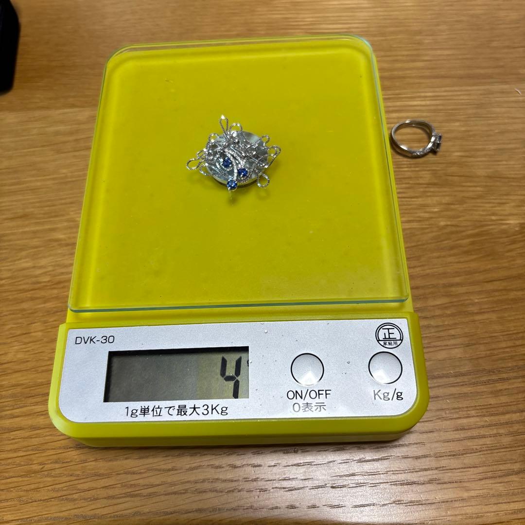 限界価格　K18WG サファイアリング・ネックレスセット