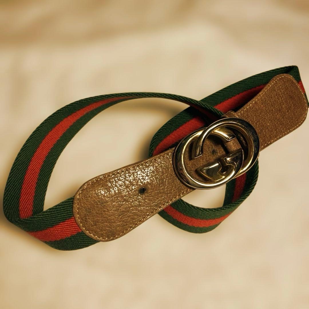 希少!【美品】GUCCI シェリーライン　インターロッキングG バックルベルト