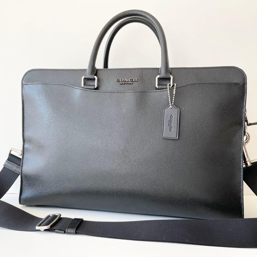 【極美品】COACH メンズ ビジネスバッグ ベケット ブリーフ ケース 黒