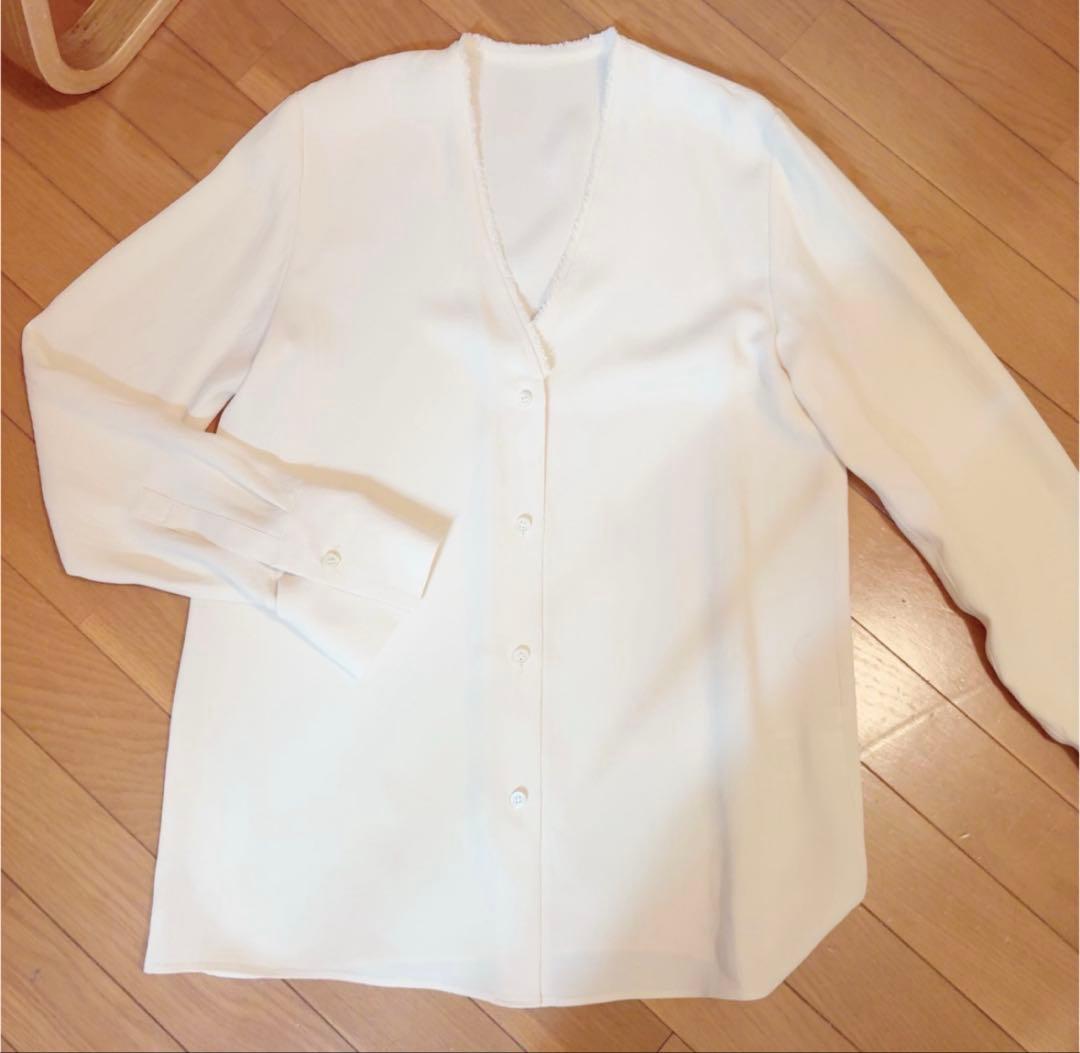 R'IAM Plage ノーカラーシャツ　ナチュラル