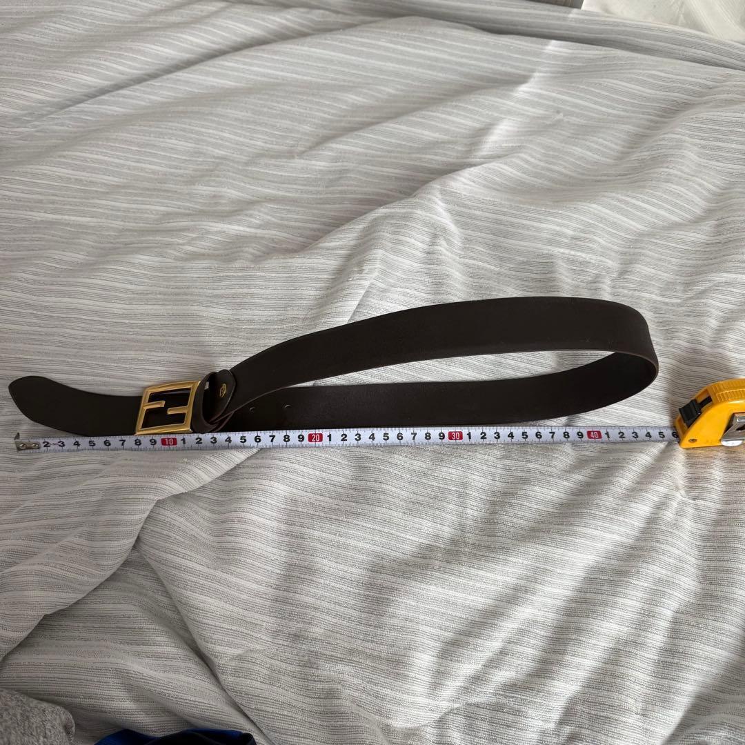 【美品✨】フェンディ ベルト ズッカ柄 ゴールド金具 レザー ブラウン