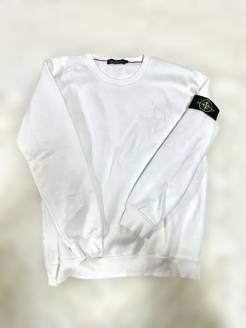 stone  ストーンアイランド　ホワイト クルーネック スウェット