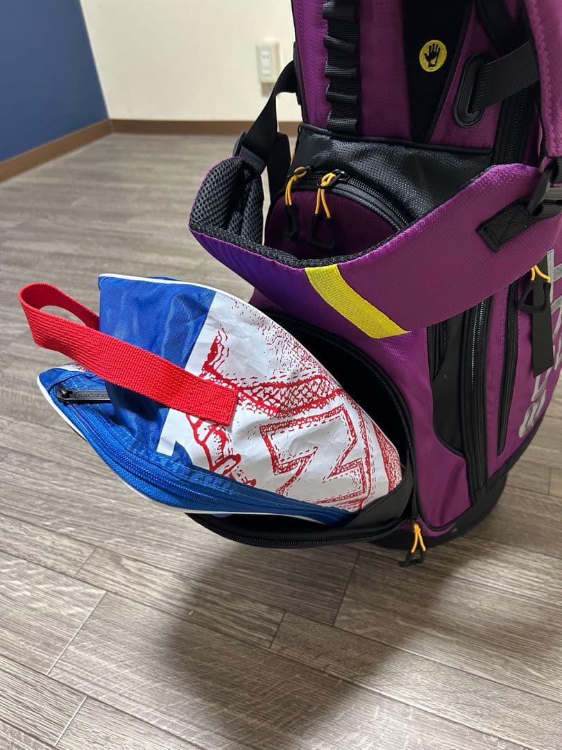 目立つ！美しいパープルカラーがゴルフ場で映えます！スタンド式キャディバック