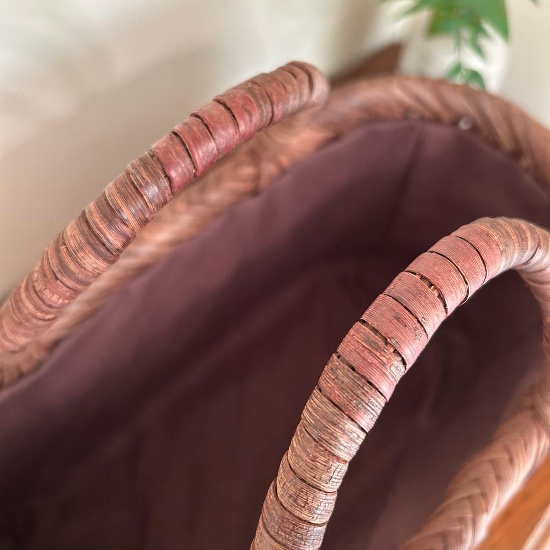 国産山葡萄のかごバッグ＊横長＊網代編み