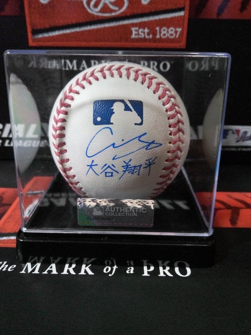 大谷翔平　直筆サインボール　漢字サイン　MLB公式球　ケース付き