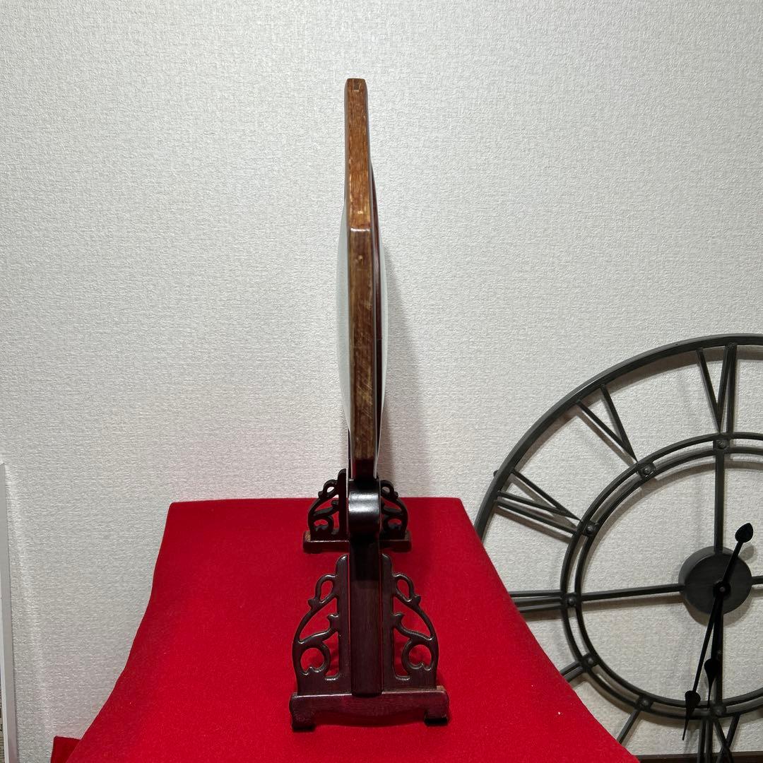 蘇州 蘇繍 両面刺繍 金魚 縁起物 天然木材座 中国工芸品　八角形　風水