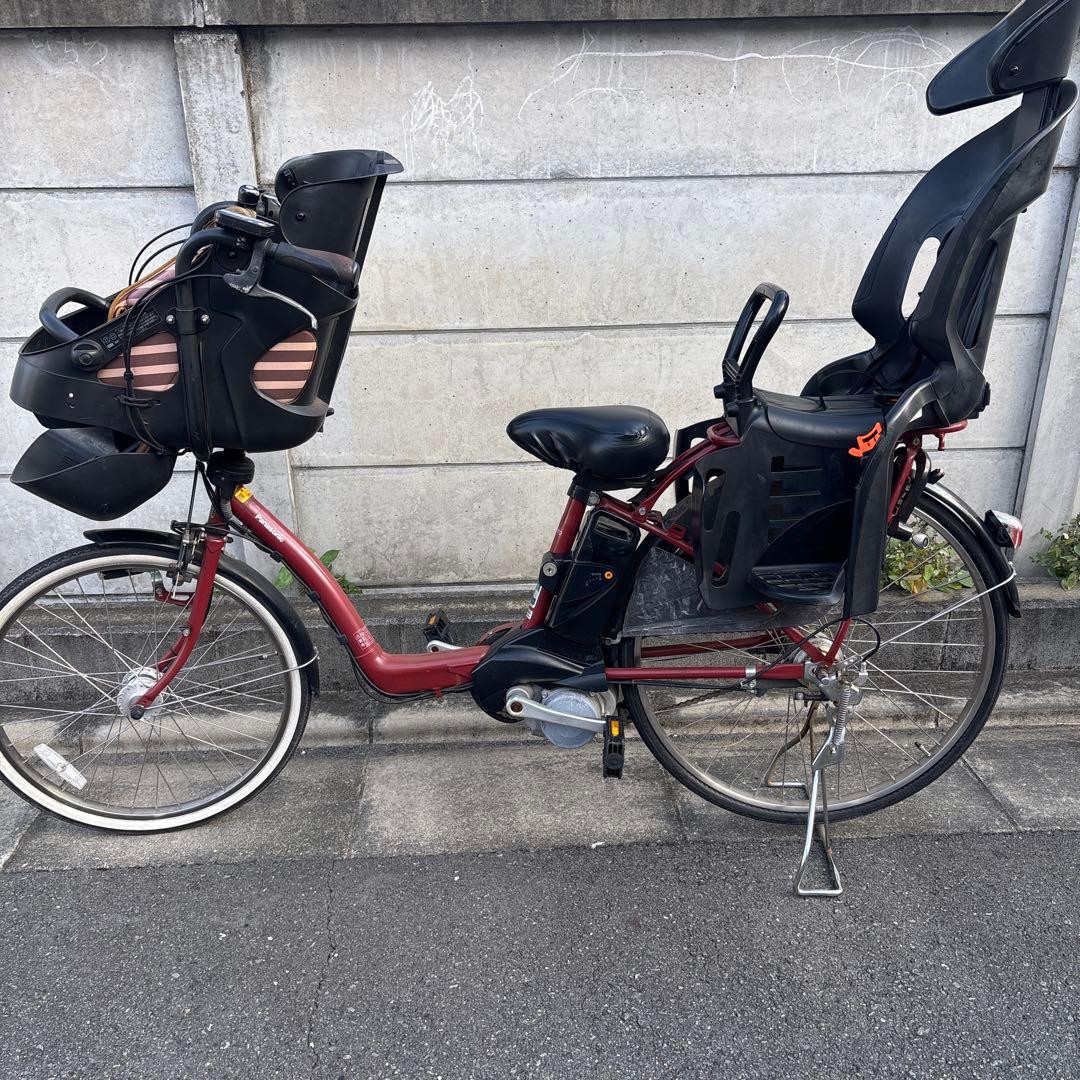 電動アシスト自転車 チャイルドシート付き 充電器あり　後輪タイヤパンク