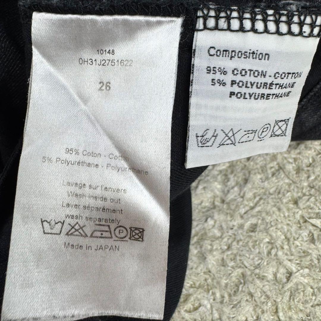 ディオールオム 10aw クリス期 ブラックデニムパンツ サイドライン 26