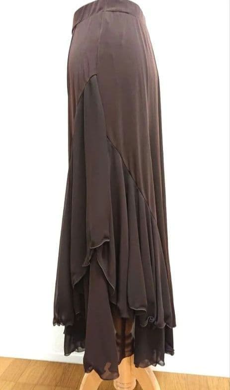 SALE☆チャコット　社交ダンス スカート 茶 シフォン 定価40700円