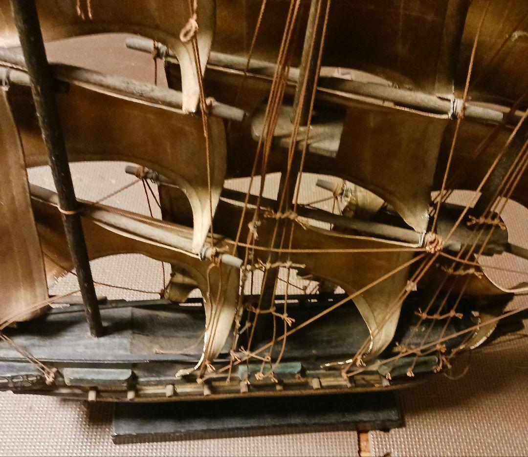 アメリカ軍艦の 船　置物　レトロ傷汚れあり